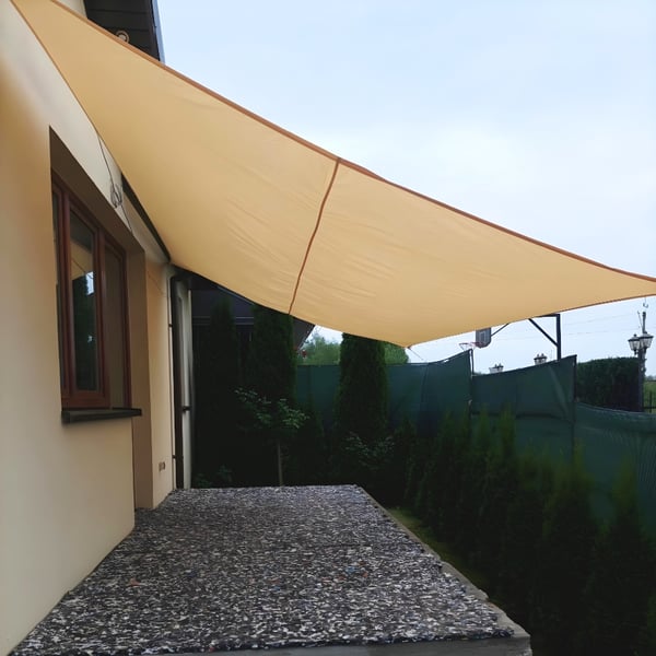 Stort premium skyggesejl vandtæt 4x6 beige UV-skyggedug