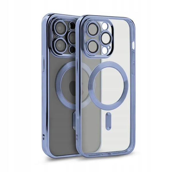 FODRAL TILL iPhone 15 PRO MAGSAFE FÖRSTÄRKT BLÅTT FODRAL + GLAS