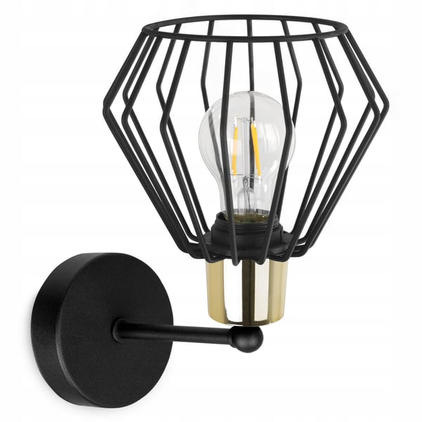 VÆGLAMPE, FIRKANTET LAMPE, METALLAMPE, TRÅD, LED