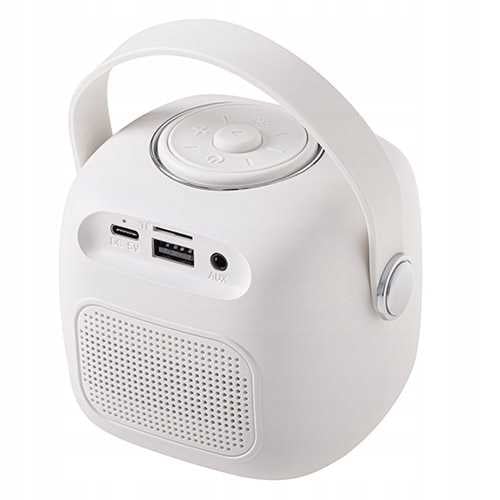AD 1199 valkoinen karaokekaiutin mikrofonilla - SD/USB/AUX/Bluetooth