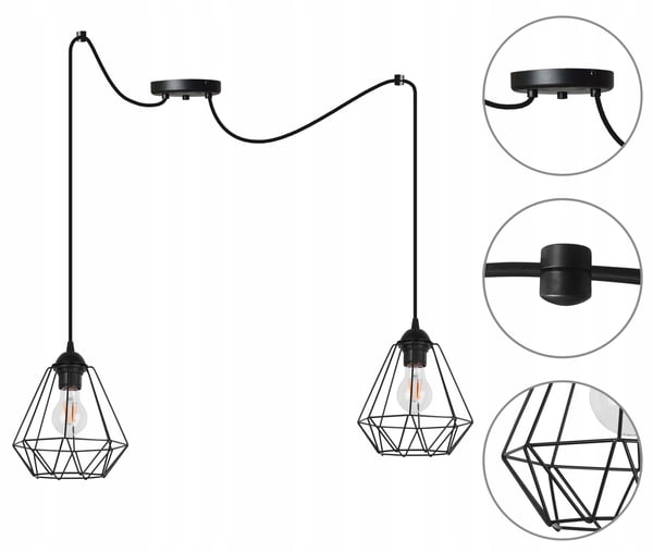 HÄNGANDE taklampa ljuskrona SPIDER loft E27 LED