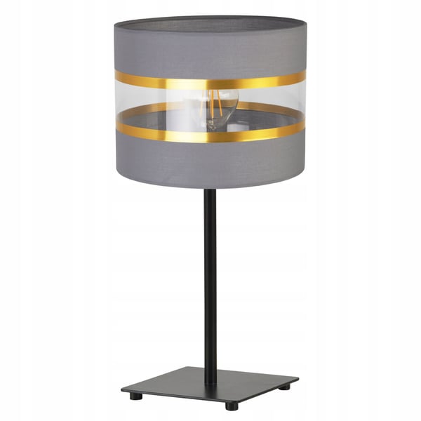 NATBORDLAMPE, ELEGANT GYLDET LAMPESKÆRM, 20 CM