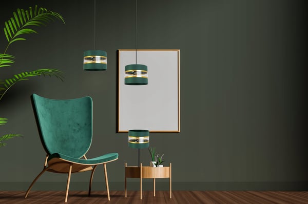 NATBORDLAMPE, ELEGANT GYLDET LAMPESKÆRM, 20 CM