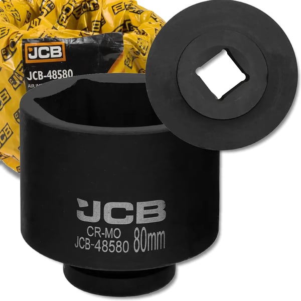JCB Slagtopnøgle 1" 80 mm 6-kant Cr-Mo topnøgle