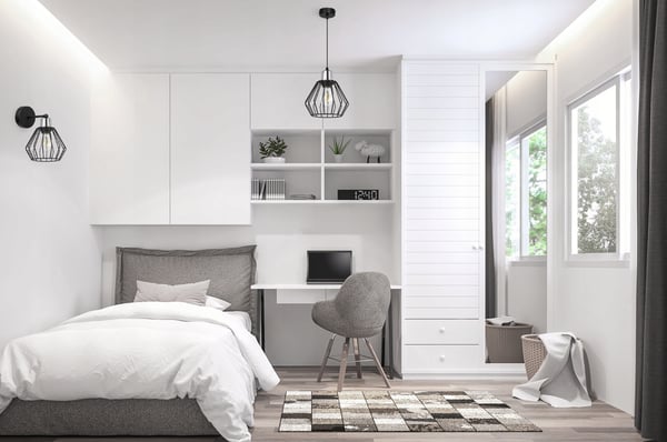 VÆGLAMPE, FIRKANTET LAMPE, METALLAMPE, TRÅD, LED