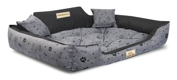 Hundeseng hundegård KINGDOG 115x95 cm personaliseret vandtæt sorte ben