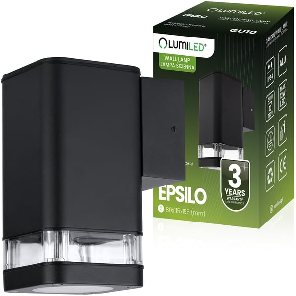 Udendørs havelampe, facadevæglampe GU10 LED IP54 EPSILO LUMILED
