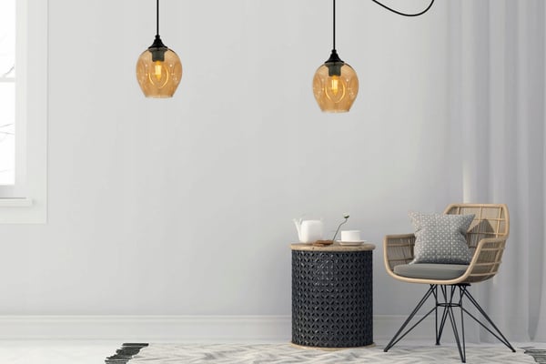 MODERNE LOFTHÆNGELAMPE I GLAS MED EDDEKRON