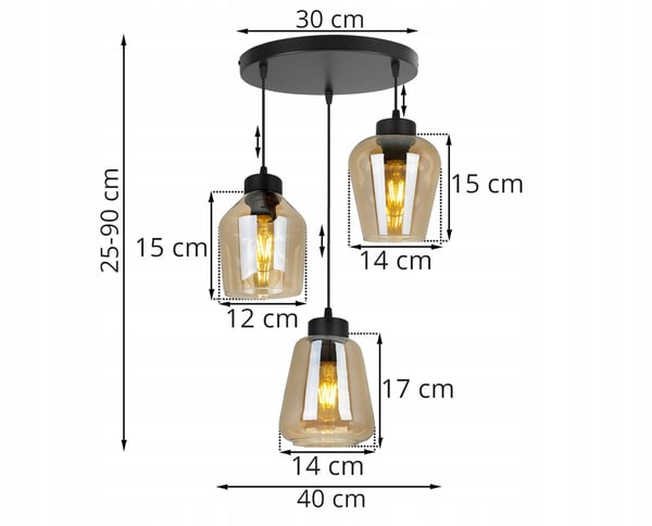 MODERNE ELEGANT HÆNGELAMPE MED GLASSKÆRM