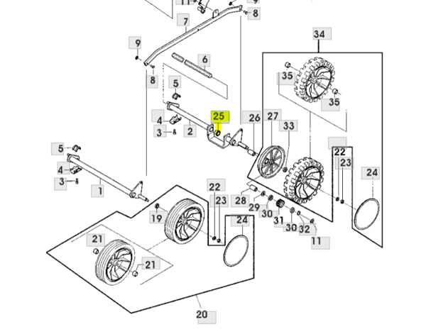 Akselin takalaakeri R43 John Deere SA34285
