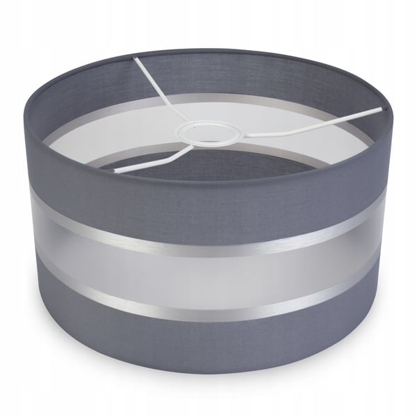 MODERNE LAMPESKÆRM 35 CM KROM STRIBE VALG AF 8 FARVER