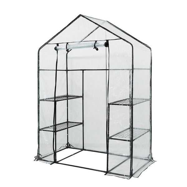 KASVIHUONE 143*73*195 CM, PVC-KALVO, METALLIRAKENNE - T N15-902