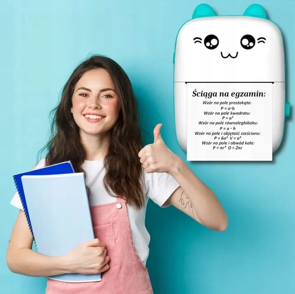 DRUKUŚ MINI TERMISKRIVARE BLÅ MINI CAT + RULLE MED TAPETER