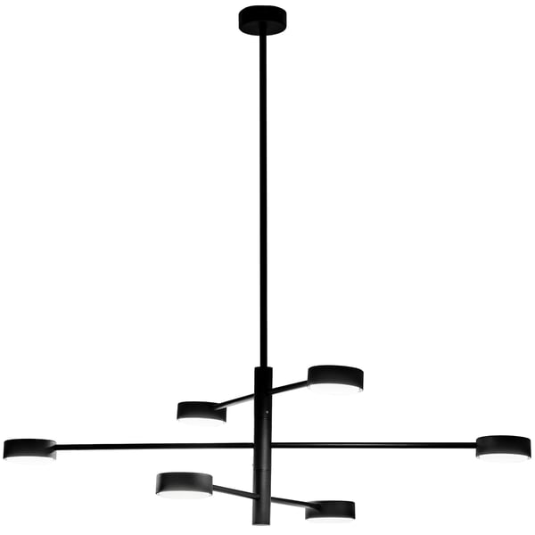 Taklampa hängande LED 6x GX53 kristallkrona reflektor svart OVILO LUMILED