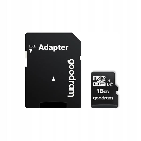 Goodram microSDHC-minneskort 16 GB M1AA-0160R12 cl 10 UHS-I + adapter