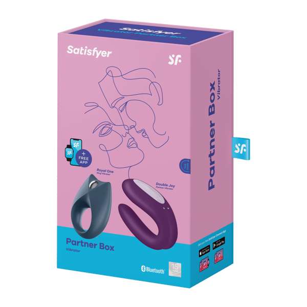 Satisfyer 2xPartner Laatikkovärinä ROYAL ONE ja DOUBLE JOY Satisfyer 2xPartner Laatikkovärinä ROYAL ONE ja DOUBLE JOY