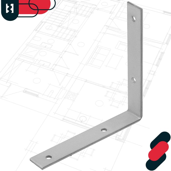 KOTARBAU snickarvinklingkoppling rustfrit stål galvaniseret 125 x 125 x 20 mm sæt 25 stk