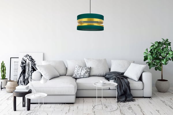 ELEGANT GULD LOFTHÆNGELAMPE MED LED-SKÆRM