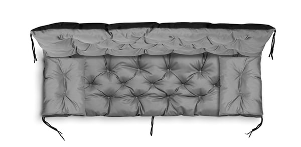 Havepude 180x60x50 cm + 2 puder til gyngestol vandtæt grå