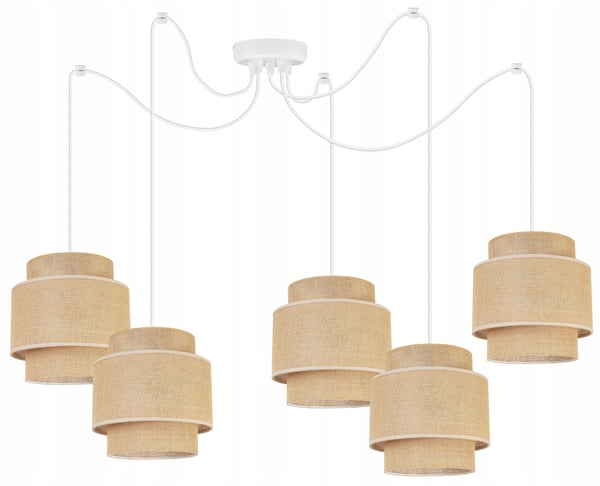 Hængende lampe, loftslysekrone, lampeskærm, boho juta