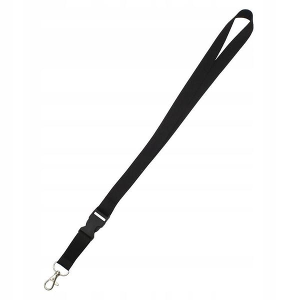 Lanyard svart halsrem 20 mm bredd 52 cm längd för telefon och nycklar