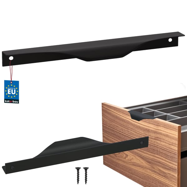 Modern Edge Møbelgreb Aluminium Mat Sort 192 / 212 MM