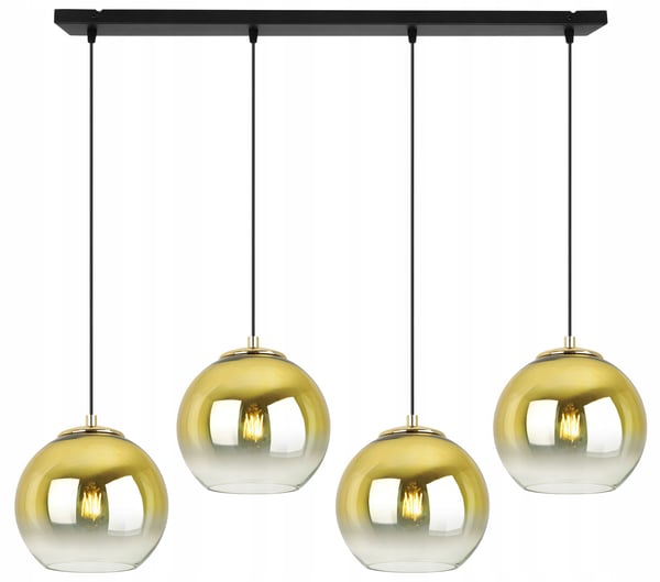 Hængende loftslampe med gylden lampeskærm 15 cm