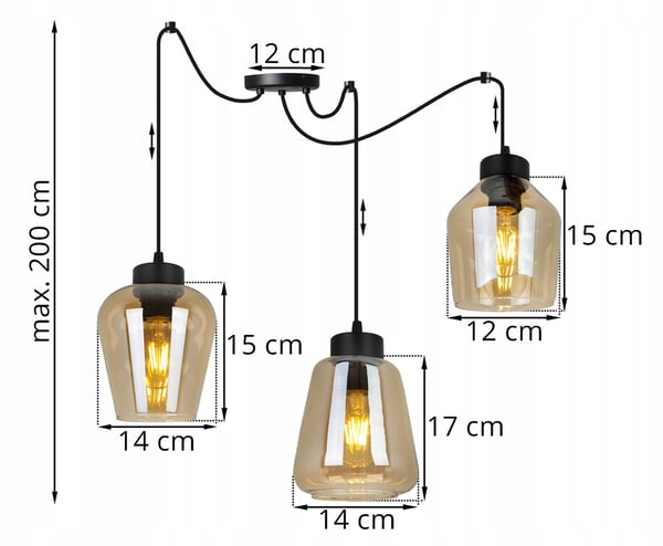 MODERNE ELEGANT HÆNGELAMPE MED GLASSKÆRM