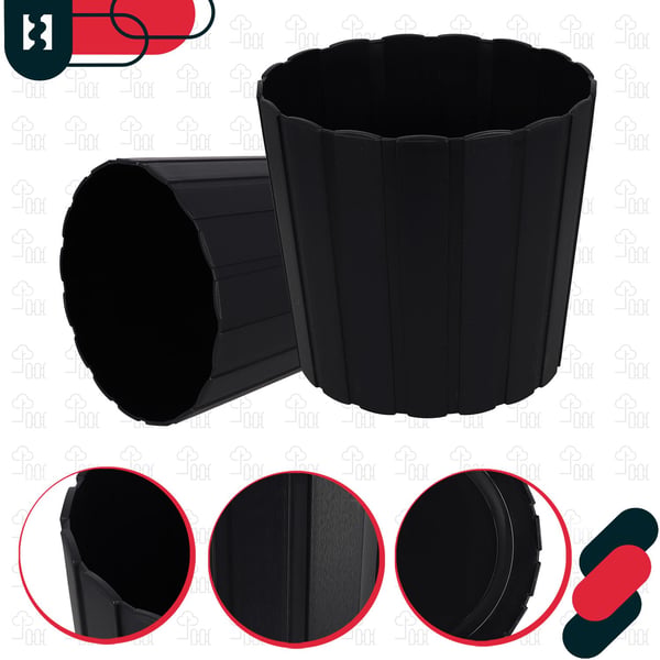 Plastkruka för blommor och örter antracit 20 cm 4 st