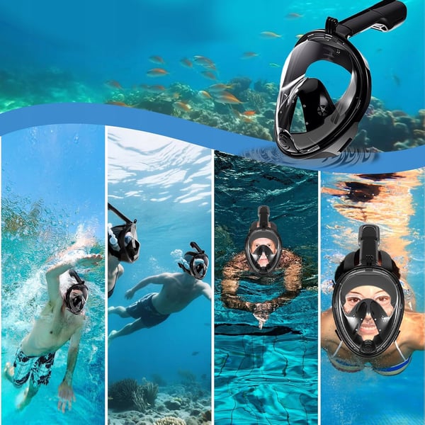 HOPPVÄCKBAR HELANSIKTSMASK MED VATTENSNORKLING L/XL