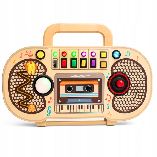 Puinen Montessori-lauta, opettavainen radiosoitto, manipuloiva LED