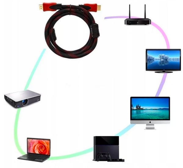 HDMI-KAAPELI - HDMI 10M PUNOTTU KAAPELI 2.0 3D UHD 4K FULL HD KUPARI 48-BITTI