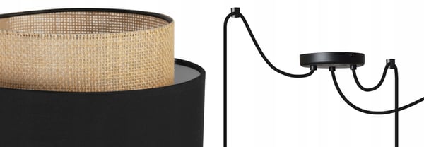 Hængende lampe, loftslysekrone, lampeskærm, boho juta