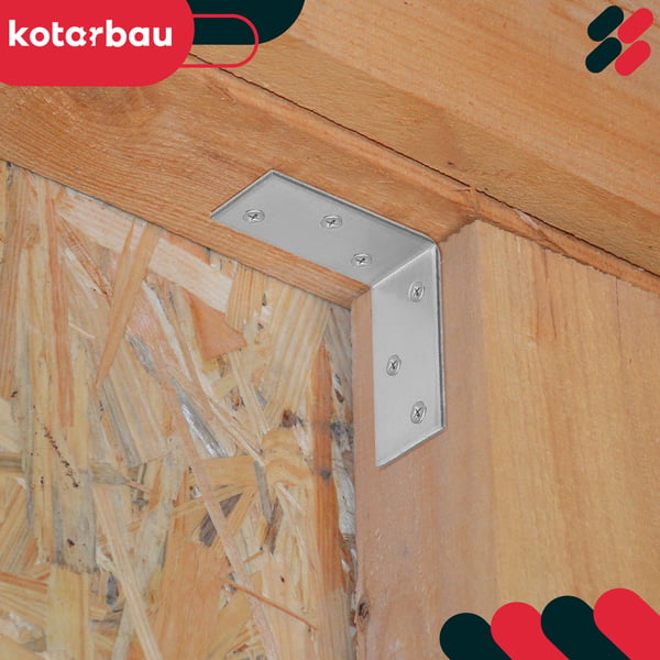 Kotarbau® Kirvesmiehen kulmaliitin ruostumatonta terästä sinkittyä 50 x 50 x 25 mm 25 kpl:n sarja