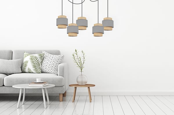 Hængende lampe, loftslysekrone, lampeskærm, boho juta