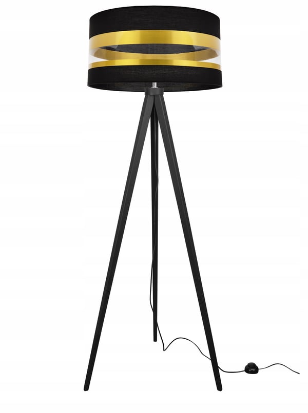 MODERNE GYLDEN TRIPOD GULVLAMPE MED LED LAMPESKÆRM