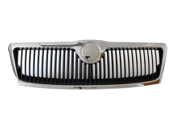 Skoda Octavia II 04-08 kølergrill mellem forlygterne (KROM + SORTE bjælker) Skoda Octavia II 04-08 kølergrill mellem forlygterne (KROM + SORTE bjælker)