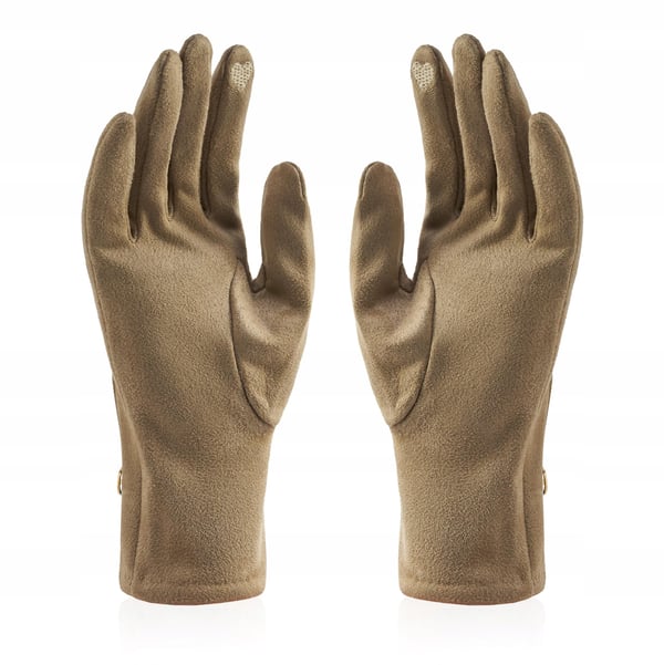 GFD-09 beige damhandskar i mocka