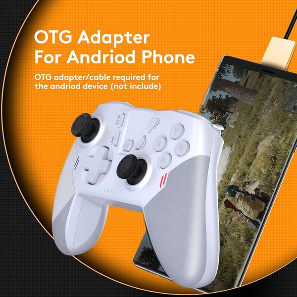 Trådlös kontroll för PC Windows 7/8/10 Android TV OGT Vit och grå
