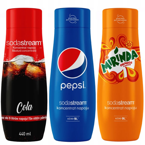 3 SodaStream Cola+Pepsi+Mirinda -tiivistepakkaus