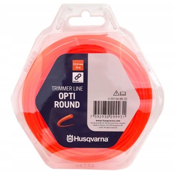 Husqvarna OPTI ROUND 2,4x15m pyöreä viiltöjnuora bensiinitrimmereille alkuperäinen