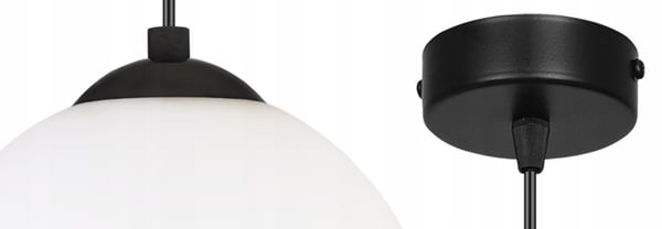 KATTOVALAISIN, PALLONMUOTOINEN, MUSTA, LED, 15 CM