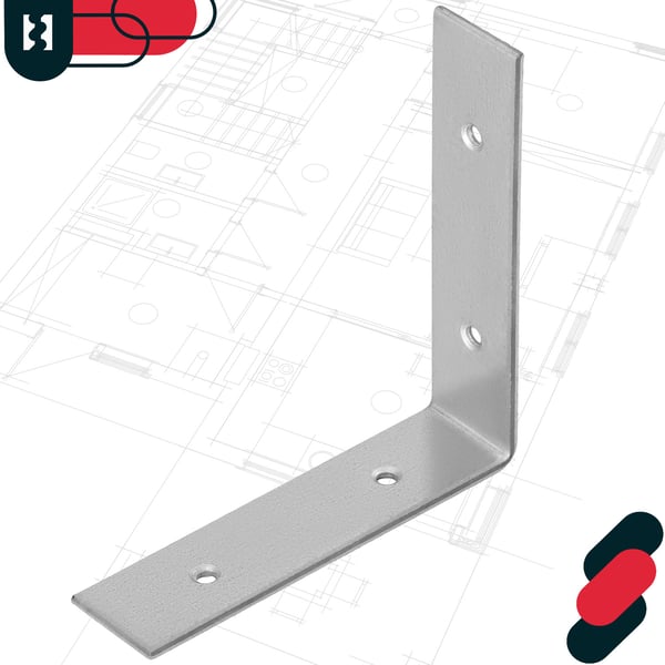 Kotarbau® Kirvesmiehen kulmaliitin ruostumatonta terästä sinkittyä 80 x 80 x 20 mm 12 kpl:n sarja
