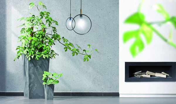 Effect Urbi DURS265E hög blomkruka med insats antracit
