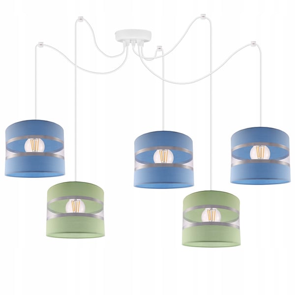 Lofthængende lampe med loftskrone og edderkopskærm