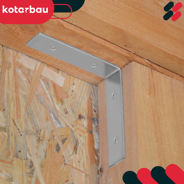 Kotarbau® Kirvesmiehen kulmaliitin ruostumatonta terästä sinkittyä 80 x 80 x 20 mm 12 kpl:n sarja