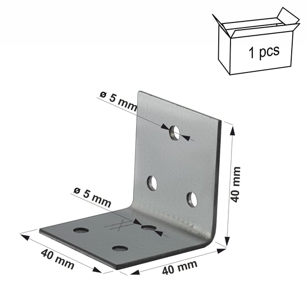 Perforerad vinkelkontakt ANPS204440 40x40x2,0x40 mm