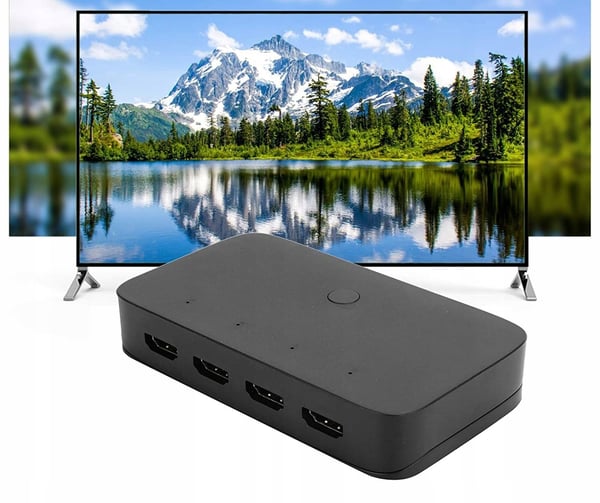 KVM-switch HDMI 4x1-switch 3xUSB + 4 HDMI-kablar