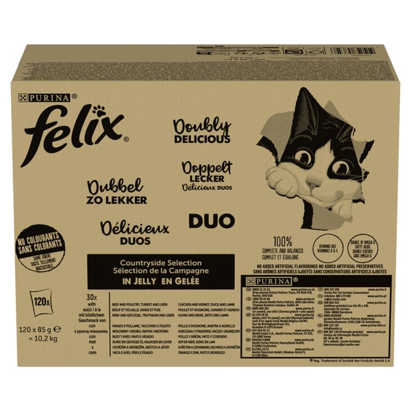 Felix Countryside Selection kattfoder i gelé för vuxna katter 10,2 kg