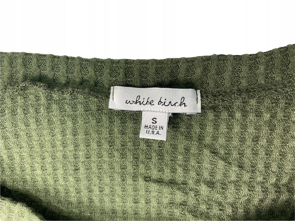Grön designerblus Vit björk S